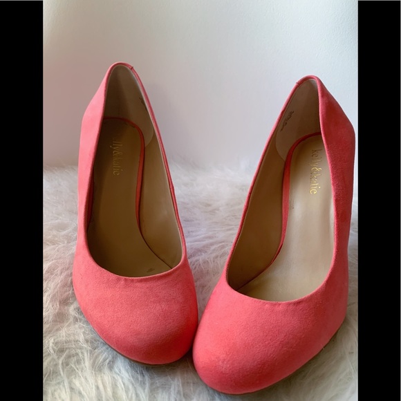 Kelly & Katie Shoes - Kelly and Katie pink suede pumps (4in)
